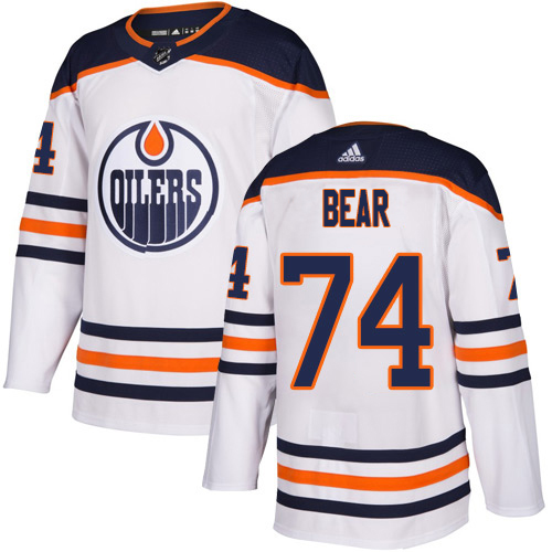 Adidas Edmonton Oilers 74 Ethan Bear White Road Authentic Stitched Youth NHL Jersey